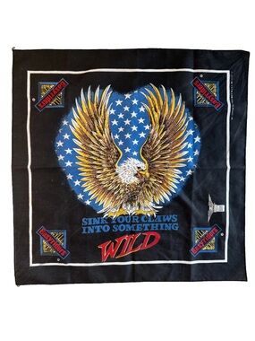 Vintage Easy Riders Bandana Biker Harley Davidson Black Eagle Design 21"x21"
